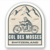 Kol. Mosses zwitserse motorfiets Sticker (Voorkant)