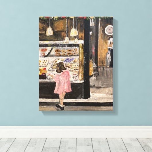 "Kolache at Kerstmis" Stretched Canvas Print (Insitu (Houten vloer))