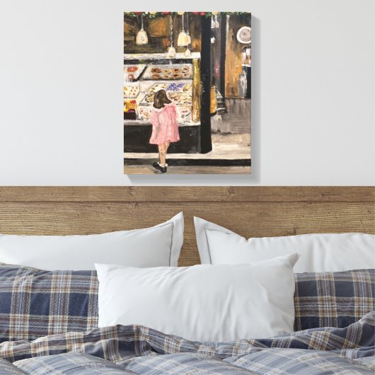 "Kolache at Kerstmis" Stretched Canvas Print (Insitu (Slaapkamer))