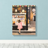 "Kolache at Kerstmis" Stretched Canvas Print (Insitu (Houten vloer))