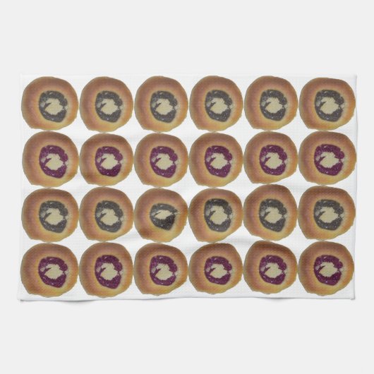 Kolache bedekte keukenhanddoek. theedoek (Horizontaal)