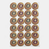 Kolache bedekte keukenhanddoek. theedoek (Verticaal)