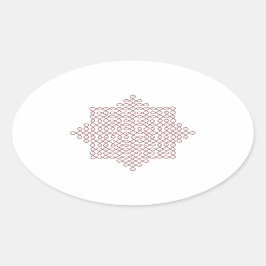 Kolam Art#1 Ovale Sticker