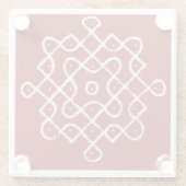 Kolam Rangoli Glazen Onderzetter (Achterkant)