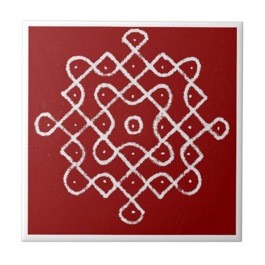 Kolam Rangoli Tegeltje (Voorkant)