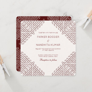 Kolam Wedding Invitation Kaart