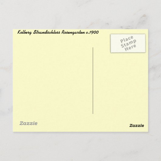 Kolberg Strandschloss Rosengarten Briefkaart (Achterkant)