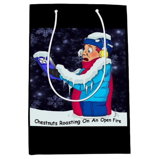 Kold KerstCaroler Medium Gift Bag Medium Cadeauzakje (Voorkant)