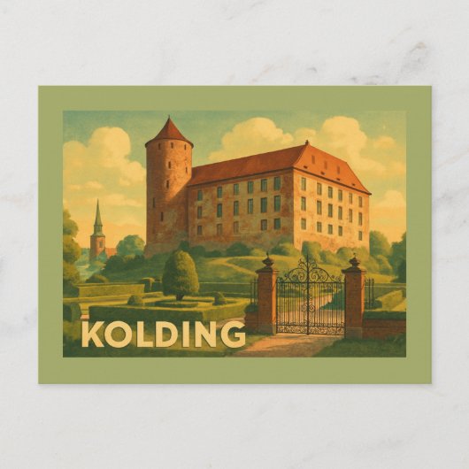 Kolding Denemarken Kasteel Briefkaart (Voorkant)