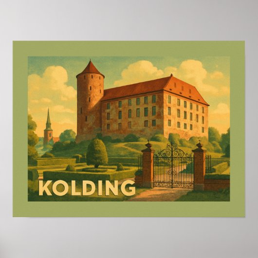 Kolding Denemarken Kasteel Poster (Voorkant)