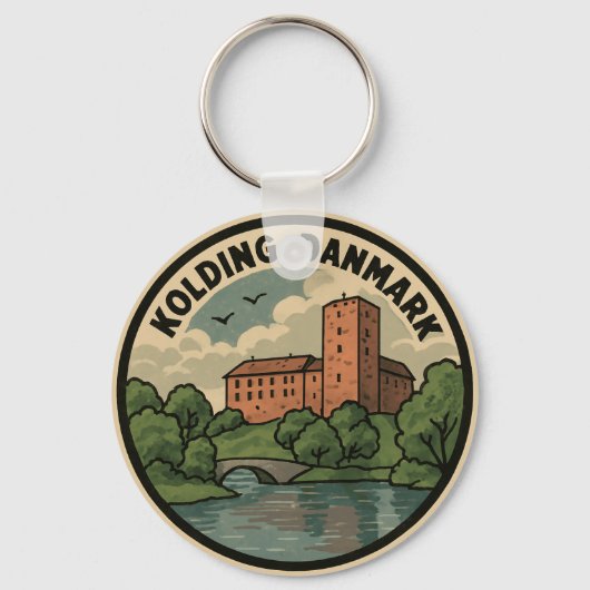 Kolding Denemarken Kasteel Sleutelhanger (Voorkant)