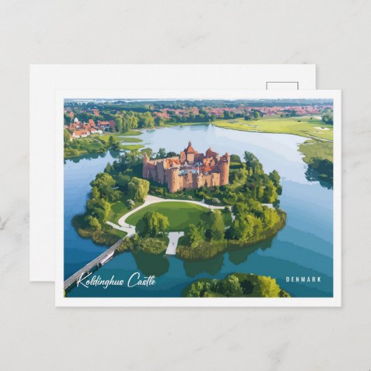 Koldinghus Castle Denemarken Illustratie Reizen Briefkaart (Voorkant / Achterkant)