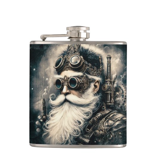 Kolen-infused Claus: Steampunk Santa Heupfles (Voorkant)