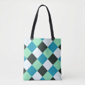Kolen wit Blauwgroen blauw Aqua Turquoise Pset Tote Bag (Voorkant)