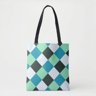 Kolen wit Blauwgroen blauw Aqua Turquoise Pset Tote Bag