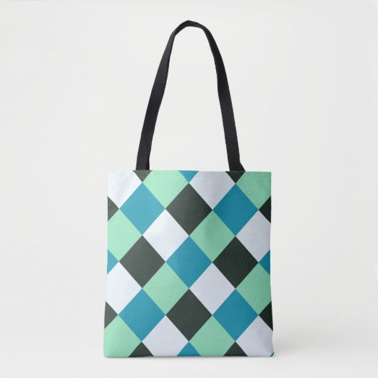 Kolen wit Blauwgroen blauw Aqua Turquoise Pset Tote Bag (Voorkant)