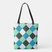 Kolen wit Blauwgroen blauw Aqua Turquoise Pset Tote Bag (Achterkant)