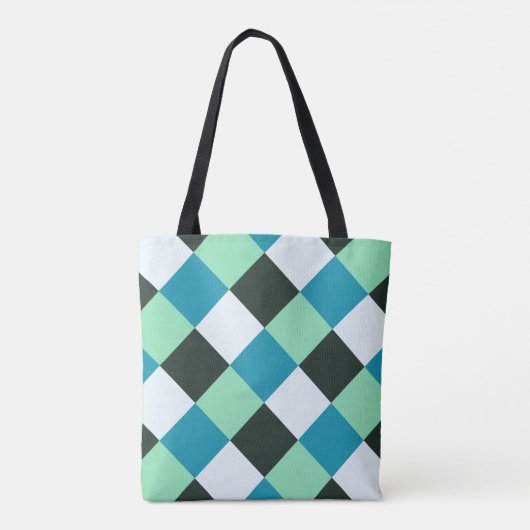 Kolen wit Blauwgroen blauw Aqua Turquoise Pset Tote Bag (Achterkant)
