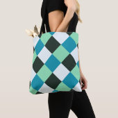Kolen wit Blauwgroen blauw Aqua Turquoise Pset Tote Bag (Dichtbij)