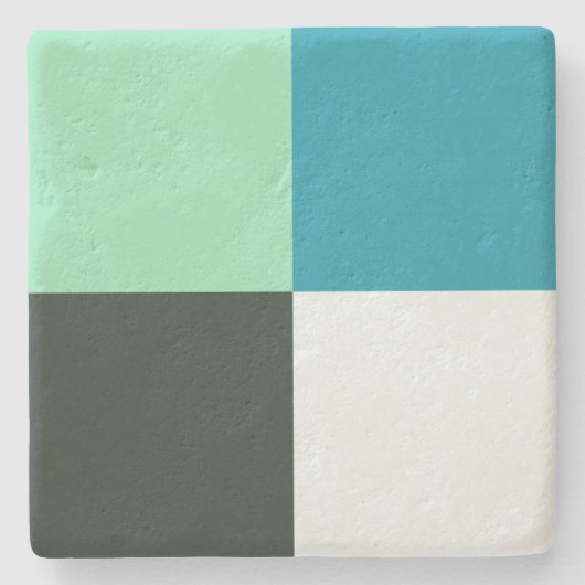 Kolen wit Blauwgroen groen Aqua Blue Modern Patroo Stenen Onderzetter (Voorkant)