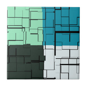 Kolen wit Blauwgroen groen Aqua Blue Modern Patroo Tegeltje