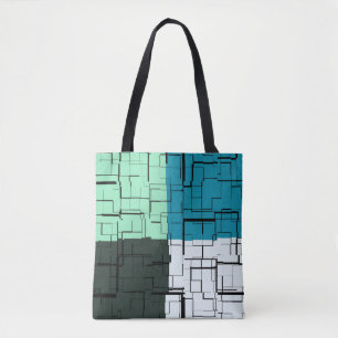 Kolen wit Blauwgroen groen Aqua Blue Modern Patroo Tote Bag