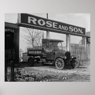 Kolenbezorgingswagen, 1925. Oude foto Poster