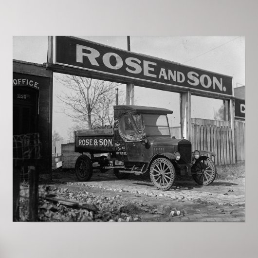 Kolenbezorgingswagen, 1925. Oude foto Poster (Voorkant)