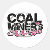 kolenmijnvrouw ronde sticker (Voorkant)