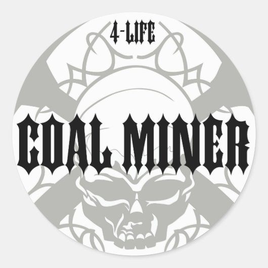 KOLENMIJNWERKER 4-LIFE RONDE STICKER (Voorkant)