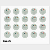 Kolerijadres met kolibrie ronde sticker (Vel)