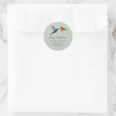 Kolerijadres met kolibrie ronde sticker (Tas)