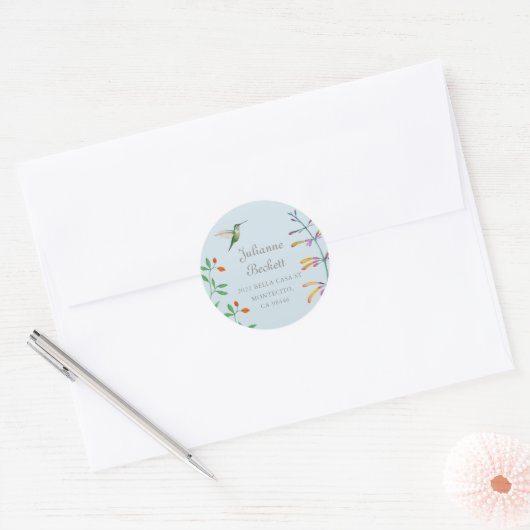 Kolerijkafzendadres ronde sticker (Envelop)