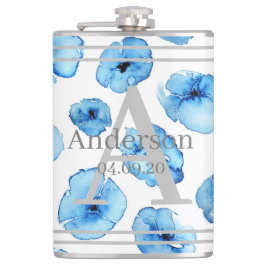 Kolf - Aangepaste blauwe papavers Heupfles