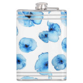 Kolf - Aangepaste blauwe papavers Heupfles (Achterkant)