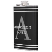 Kolf - Aangepaste zwarte-achternaam-Initiaal datum Heupfles (Links)