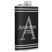 Kolf - Aangepaste zwarte-achternaam-Initiaal datum Heupfles (Rechts)