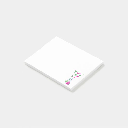 Kolf, erlenmeyer, beaker, chemie, laboratorium post-it® notes (Schuin)