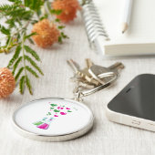 Kolf, erlenmeyer, beaker, chemie, laboratorium sleutelhanger (Zijkant)