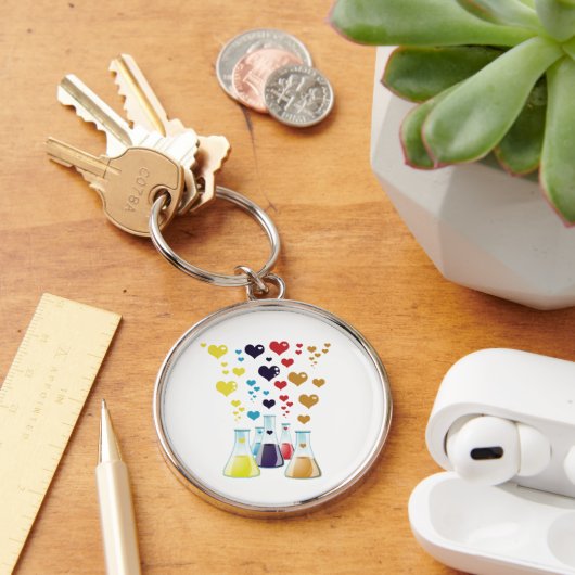 Kolf, erlenmeyer, beaker, chemie, laboratorium sleutelhanger (Bureau)