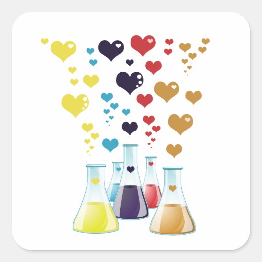 Kolf, erlenmeyer, beaker, chemie, laboratorium vierkante sticker (Voorkant)