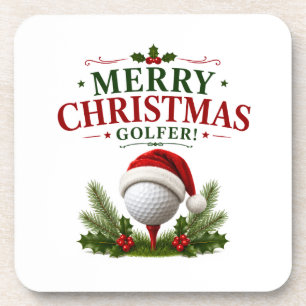 Kolf Kerst thema voor golfer Bier Onderzetter