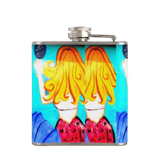 kolf met dubbele blonde mermaiden heupfles (Achterkant)