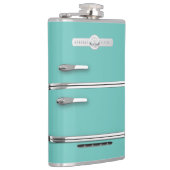 Kolf met retro-GE-koelkast. Turkoois Heupfles (Rechts)