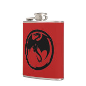 Kolf met zwarte draak Rood Heupfles (Links)