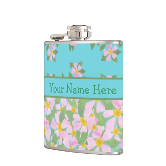 Kolf van de Florale Hip van de gemengde roze doolg Heupfles (Links)