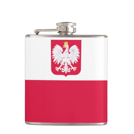 Kolf van Poolse vlag Heupfles (Voorkant)