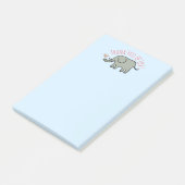 Kolf Vol Liefde Schattige Olifant Doodle Post-it® Notes (Schuin)