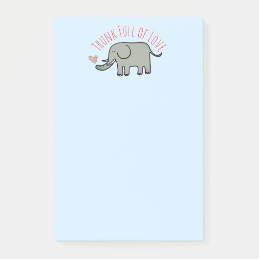Kolf Vol Liefde Schattige Olifant Doodle Post-it® Notes (Voorkant)