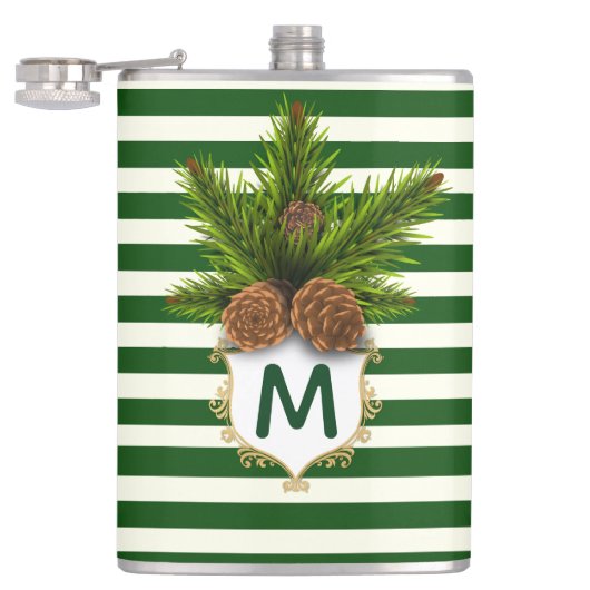 Kolf voor pijnbomen en groenstaven heupfles (Geopend)